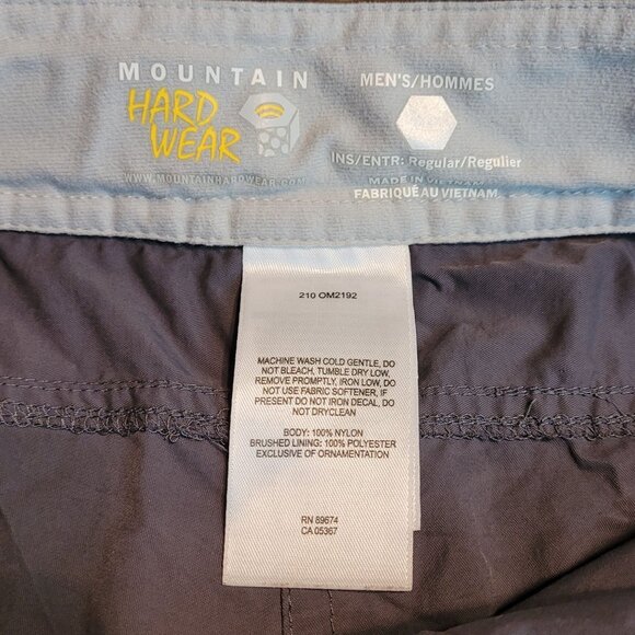 Mountain Hardware Nylon Belted Cargo Shorts M Gray Active Wear Outdoors Hiking - Picture 3 of 8